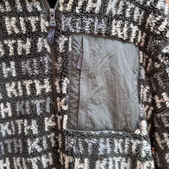 Kith Waverly Multi Monogram Fleece Black men's XXL NWOT - Picture 3 of 8